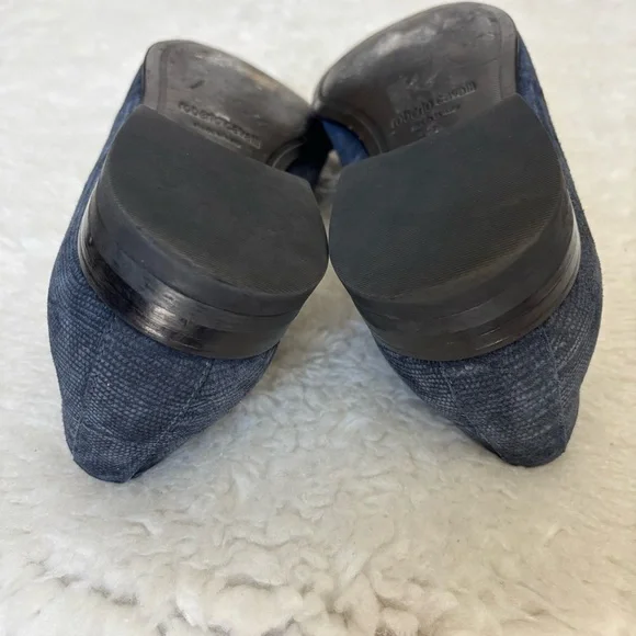 Roberto Cavalli Textured Navy Silver Logo Slip On Men’sshoes size 41 US 8